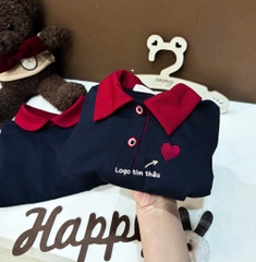 VÁY TIM THAN CỔ SEN PHỐI ĐỎ BÉ GÁI (SALE 55k)
