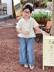 SET ÁO COTTON PHỐI QUẦN GIẤY BÉ GÁI NHỠ