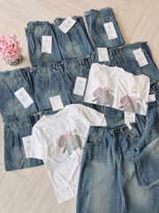 SET NGỐ JEANS NỮ CHÂN RUA MIX PHÔNG GIẤY VOI SẴN