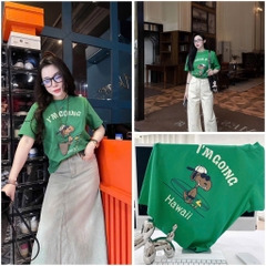 ÁO COTTON XANH HAWAI I AM GOING NỮ