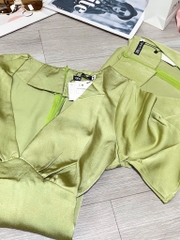 VÁY CỔ V DÚM NGỰC MÀU CỐM NỮ SẴN (SALE 79k)
