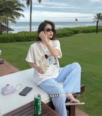 SET ÁO PHÔNG CÚN QUẦN KẺ SUÔNG CHO NỮ SALE 99k)