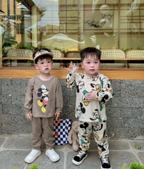 SET 2 BỘ DÀI HH MICKEY TONE XÁM BÉ TRAI