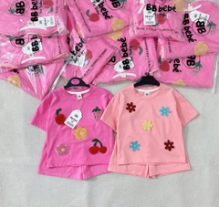 SET COTTON HOA QUẢ NỔI TONE HỒNG BÉ GÁI(SALE 89k)