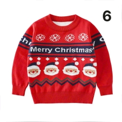 ÁO LEN ĐỎ NOEL DÀI TAY 2 LỚP MỀM MỊN BÉ TRAI BÉ GÁI