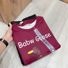 BỘ NỈ HAI DA ĐỎ GOOSE QUẦN ĐEN NỮ THU ĐÔNG SẴN