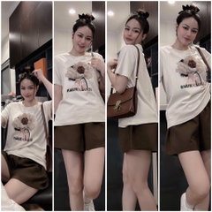 SET BỘ ĐÙI HOA QUẦN NÂU NỮ