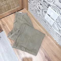 QUẦN JEAN NỮ SUÔNG NÂU GÂN NỔI