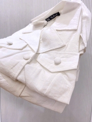 VÁY CỔ VEST NẮP TÚI LI GẤU NỮ SẴN