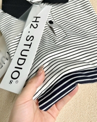 ÁO POLO KẺ CỔ ĐEN 2 MÀU NỮ