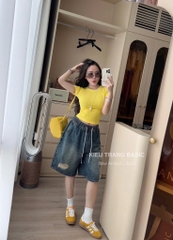 SET ÁO COTTON MIX QUẦN NGỐ JEAN NỮ SẴN