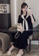 VÁY SUÔNG ĐEN KÈM KHĂN NỮ SẴN