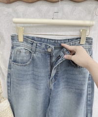 QUẦN JEANS NỮ LOE GẤU VẠT KIỂU