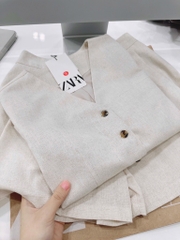 SET LINEN ZARRA 2 LỚP BUỘC SAU NỮ (HÀNG ĐẮT) SẴN (SALE 158k)
