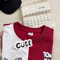 SÉT BỘ COTTON TOM & JERRY TONE TRẮNG ĐỎ CHO BÉ TRAI
