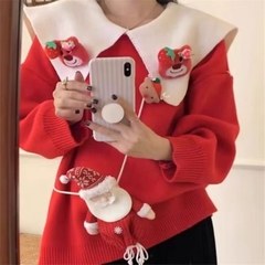 ÁO LEN NOEL XANH ĐỎ NỮ THU ĐÔNG SẴN