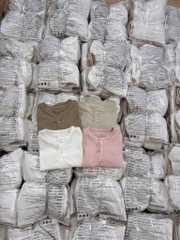 SET 2 ÁO TĂM CỔ CÚC DÀI TAY BÉ GÁI XẢ