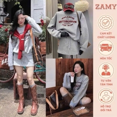 SET CHÂN VÁY UMI XÁM KÈM KHĂN ĐỎ NỮ THU ĐÔNG SẴN