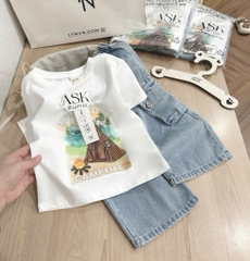 SET ÁO PHÔNG ÉP HÌNH PE CAO CẤP+ QUẦN JEAN TÚI HỘP BÉ TRAI( xả 79k )