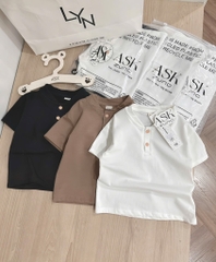SET 3 ÁO CỔ TRỤ TONE NÂU BÉ TRAI SẴN(XẢ 80)