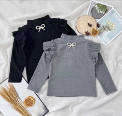 SET 2 ÁO ĐÍNH NƠ CÁNH TIÊN DÀI TAY BÉ GÁI SẴN