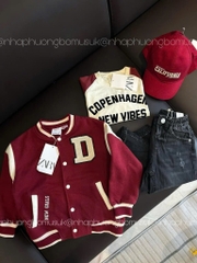 SÉT DÀI 3 MÓN COVER NEW ÁO KHOÁC BOMBER ĐỎ ÁO PHÔNG QUẦN JEAN BÉ TRAI