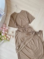 SET LEN NÂU VÁY SUÔNG BUỘC KHĂN NỮ THU ĐÔNG
