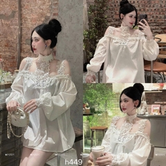 VÁY BÁNH BÈO PHỐI CỔ VIỀN REN NỮ SẴN