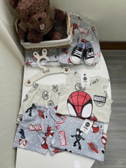 SÉT 2 BỘ BA LỖ COTTON NGƯỜI NHỆN MARVEL TONE GHI BÉ TRAI( SALE 95k)