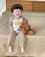 SET BỘ DÀI CUTE PANDA PHỐI QUẦN KẺ BÉ TRAI SẴN(XẢ 39k)