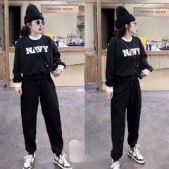 SET NỈ LÓT LÔNG NAVY PHỐI LEN HÀNG QC NỮ THU ĐÔNG SẴN (SALE 199k)