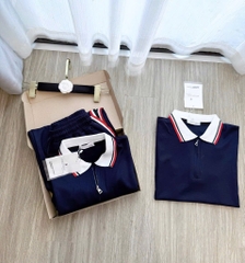 SET THAN POLO PHỐI QUẦN DÀI KẺ ĐỎ NỮ SẴN