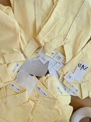 ÁO SƠ MI KẺ Z.ARA LI EO MẶC 2 KIỂU NỮ SẴN