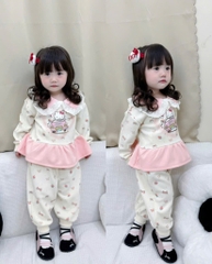 BỘ NỈ 2 DA HELLOKITTY BÉ GÁI