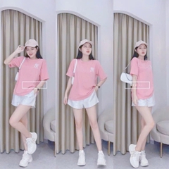 ÁO THÊU LOGO NY HỒNG NỮ SẴN