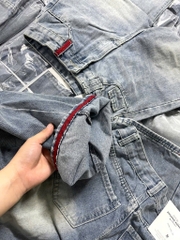 QUẦN SUÔNG JEAN NỮ PHỐI ĐỈA ĐỎ SẴN