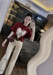 ÁO PHÔNG ĐỎ TIM CỘC TAY NỮ (2X)