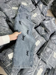 JEAN ỐNG SUÔNG THÊU YSL XANH(sale 85k)