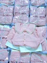 SET ÁO CARO HỒNG X QUẦN ĐÙI NỮ SẴN