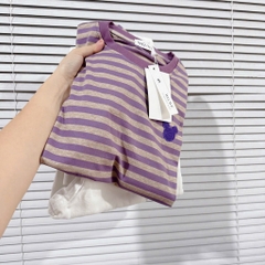 SET ÁO KẺ QUẦN JEAN SUÔNG TRẮNG NỮ