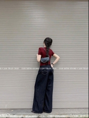 QUẦN BÒ NỮ SUÔNG XANH ĐẬM