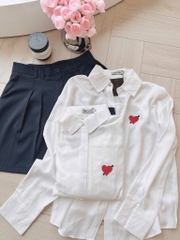 SET ÁO TIM TRẮNG + QUẦN SHORT TÂY NỮ SẴN
