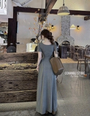 VÁY XOÈ DÁNG DÀI HIỆU ỨNG NHÚN 2 BÊN HÔNG NỮ