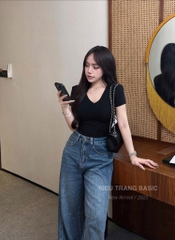 SET 3 ÁO CỔ TIM ĐEN XANH TRẮNG NỮ SẴN