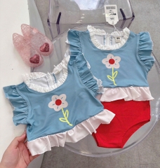 ĐỒ BƠI - BỘ BƠI HOA DƯƠNG ĐỎ BÉ GÁI