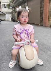 SET 2 BỘ BÈO BÈO CHẤM BI TÍM BE BÉ GÁI