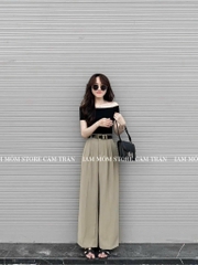 QUẦN SUÔNG HACK CHÂN ĐEN BE NỮ (KÈM ĐAI)