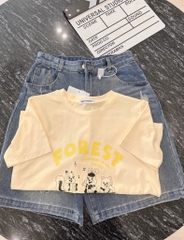 SET JEAN RÁCH LỬNG MIX ÁO PHÔNG FOREST NỮ SẴN (SALE 139k)