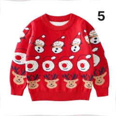 ÁO LEN ĐỎ NOEL DÀI TAY 2 LỚP MỀM MỊN BÉ TRAI BÉ GÁI