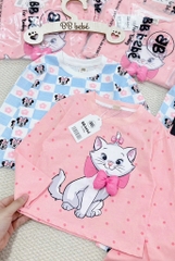 SET 2 BỘ DÀI MÈO NƠ HỒNG XANH BÉ GÁI SẴN